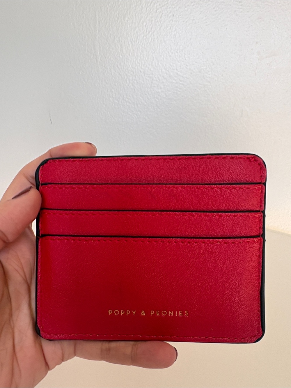 Poppy & Peonies Vibrant Red Slim Card Wallet